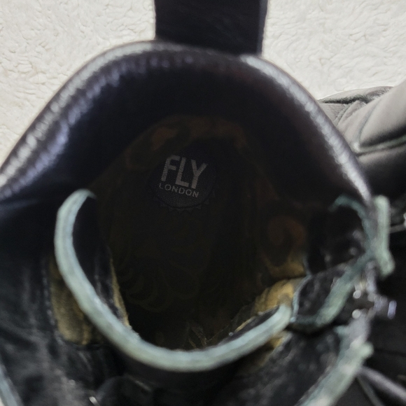 Fly London Yezi Leather Ankle Boots Women's 41 / US 10 Black - Picture 10 of 12